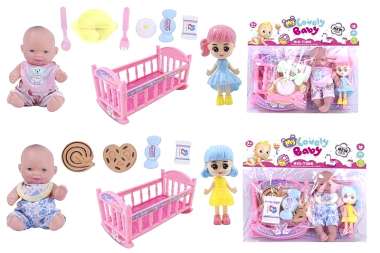 Κούκλα μωρό με κρεβατάκι & παιχνίδια - 0812-1998 - 917423