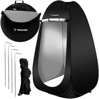 Trizand Αδιάβροχη Pop-Up Σκηνή Camping Τουαλέτας Μαύρη 110x110x190εκ.