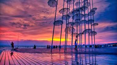 Olympus Diamond Painting Umbrellas Zoggolopoulos Thessaloniki - Ψηφιδωτό Μωσαικό "Ομπρέλες Ζογγολόπουλου στην παραλία Θεσσαλονίκης"  40X30