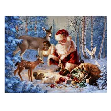 Olympus Diamond Painting "Santa Claus in the forest" - Ψηφιδωτό Μωσαικό "Άγιος Βασίλης μέσα στο δάσος" 40Χ30