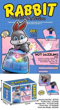 Περιστρεφόμενο παιχνίδι Rabbit με φωτισμό - 2203F - 917488