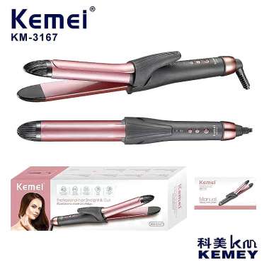 Ισιωτική & μπουκλιέρα μαλλιών - 2in1 - KM-3167 - Kemei