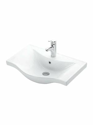 Karag Basic Επιτοίχιος Κρεμαστός Νιπτήρας Πορσελάνης 65x45cm Λευκός 7065