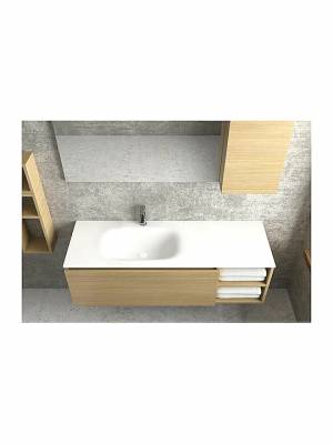 Karag Space 155 Ένθετος Νιπτήρας Πορσελάνης 155x46cm Λευκός