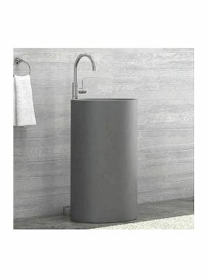 Karag Milos Νιπτήρας Δαπέδου Κεραμικός 44x44cm Grey Matt 45D-PMDG