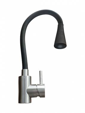 Option Μπαταρία Κουζίνας Πάγκου με Ντουζ Inox Μαύρη 10-15-0221