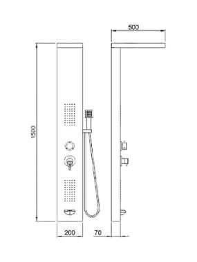 Tema 53100-1 Στήλη Υδρομασάζ 150cm Chrome