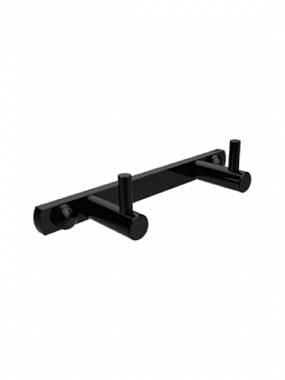 Karag New Oval MB Άγκιστρο Μπάνιου Διπλό με Βίδες ​14x4cm Μαύρο HOOK-2B
