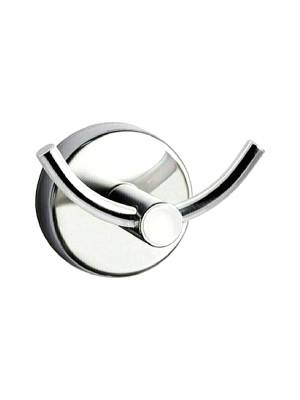Karag Moderno Άγκιστρο Μπάνιου Διπλό με Βίδες 6.5x4.5cm Inox Ασημί 2202
