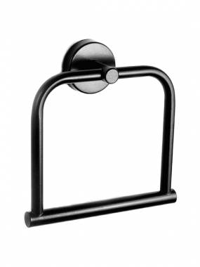 Karag Uno Κρίκος Μπάνιου Μονός με Βίδες Black Matt 122455