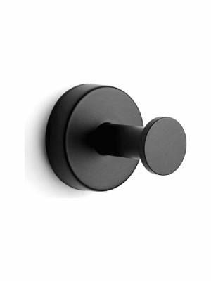 Karag Uno Άγκιστρο Μπάνιου Μονό με Βίδες &#8203;5.5x5.5cm Μαύρο 120155