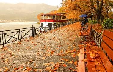 Olympus Diamond Painting "Boat on Lake Pamvotida, Ioannina,Greece in autumn"- Ψηφιδωτό Μωσαικό "Καραβάκι στην λίμνη Παμβώτιδα,Ιωαννίνων το φθινόπωρο" 40X30