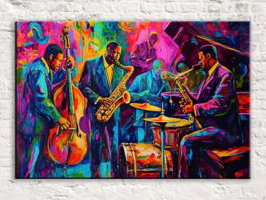 Olympus Diamond Painting "Colorful jazz band" - Ψηφιδωτό Μωσαικό "Πολύχρωμη μπαντά τζαζ" 40X30