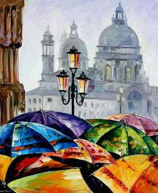 Olympus Diamond Painting "Rainy day in Venice,Italy" - Ψηφιδωτό Μωσαικό "Βροχερή μέρα στην Βενετία" 50Χ40