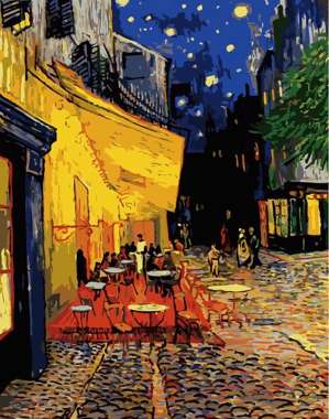 Olympus Diamond Painting "Cafe Terrace at night,Van Gogh" - Ψηφιδωτό Μωσαικό "Καφενείο στην Πλατεία ντε Φορ στην Άρλ τη νύχτα,Βαν γκογκ" 50Χ40