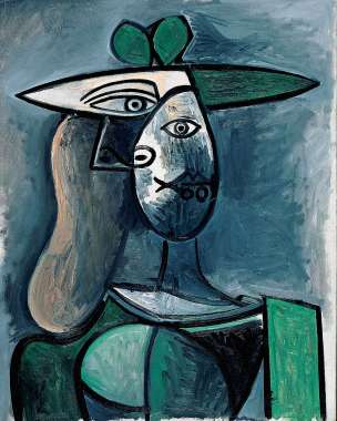Olympus Diamond Painting "Woman with green Hat,Pablo Picasso" - Ψηφιδωτό Μωσαικό "Γυναίκα με πράσινο καπέλο,Πάμπλο Πικάσο" 50Χ40