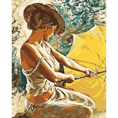 Olympus Diamond Painting "Woman with a parasol,Madam Monet & her son" - Ψηφιδωτό Μωσαικό "Γυναίκα με ομπρέλα" 50Χ40