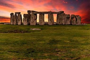 Olympus Diamond Painting "Stonehenge red sky"- Ψηφιδωτό Μωσαικό "Κόκκινος Ουρανός στο Στόουνχεντζ" 40X30