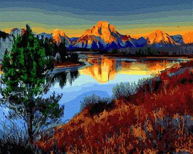 Olympus Diamond Painting "Lake Below the Mountains, Ted Davis" - Ψηφιδωτό Μωσαικό "Λίμνη κάτω από τα βουνά,Ted Davis" 50Χ70