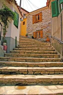 Olympus Diamond Painting "Stone steps in beautiful Samos" - Ψηφιδωτό Μωσαικό "Πέτρινα σκαλοπάτια στην όμορφη Σάμο" 50Χ40
