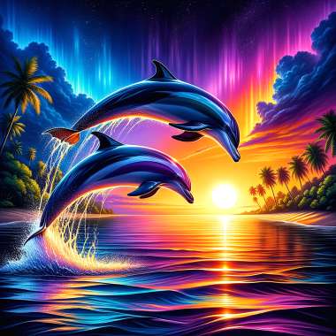 Olympus Diamond Painting Dolphins - Ψηφιδωτό Μωσαικό Δελφίνια 50X40