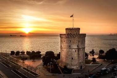 Olympus Diamond Painting white tower of thessaloniki - Ψηφιδωτό Μωσαικό Λευκός πύργος θεσσαλονίκης 40x30