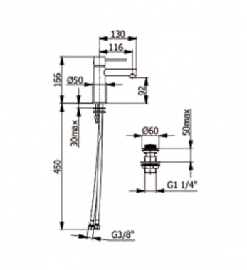 6810 ΜΠΑΤΑΡΙΑ ΝΙΠΤΗΡΑ ΜΕ ΒΑΛΒΙΔΑ POP-UP6810 BASIN FAUCET WITH OVERFLOW POP-UP